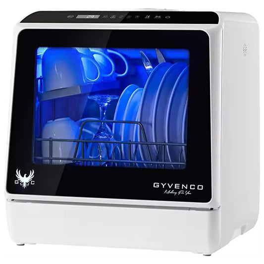 Portable dishwasher countertop with 5L Built- in Water Tank,6 programs for washing, No hookup needed,360° Dual Spray, 192℉-High-Temp and Air Dry function, mini dishwasher RVs, lavaplatos