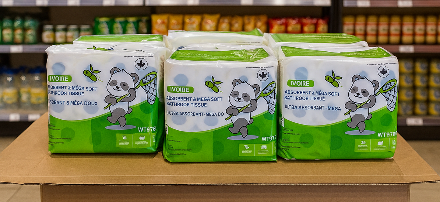 Papier toilette ultra doux 2 plis – 24 rouleaux = 48 rouleaux – 300 feuilles par rouleau | Confort premium et grande capacité